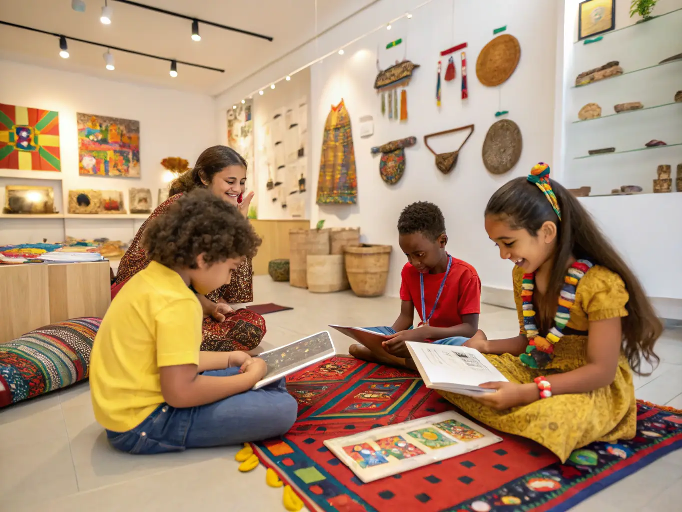 Children and adults participating in hands-on workshops, exploring period costumes, and engaging with historical artifacts under expert guidance as part of the Educational Programs.
