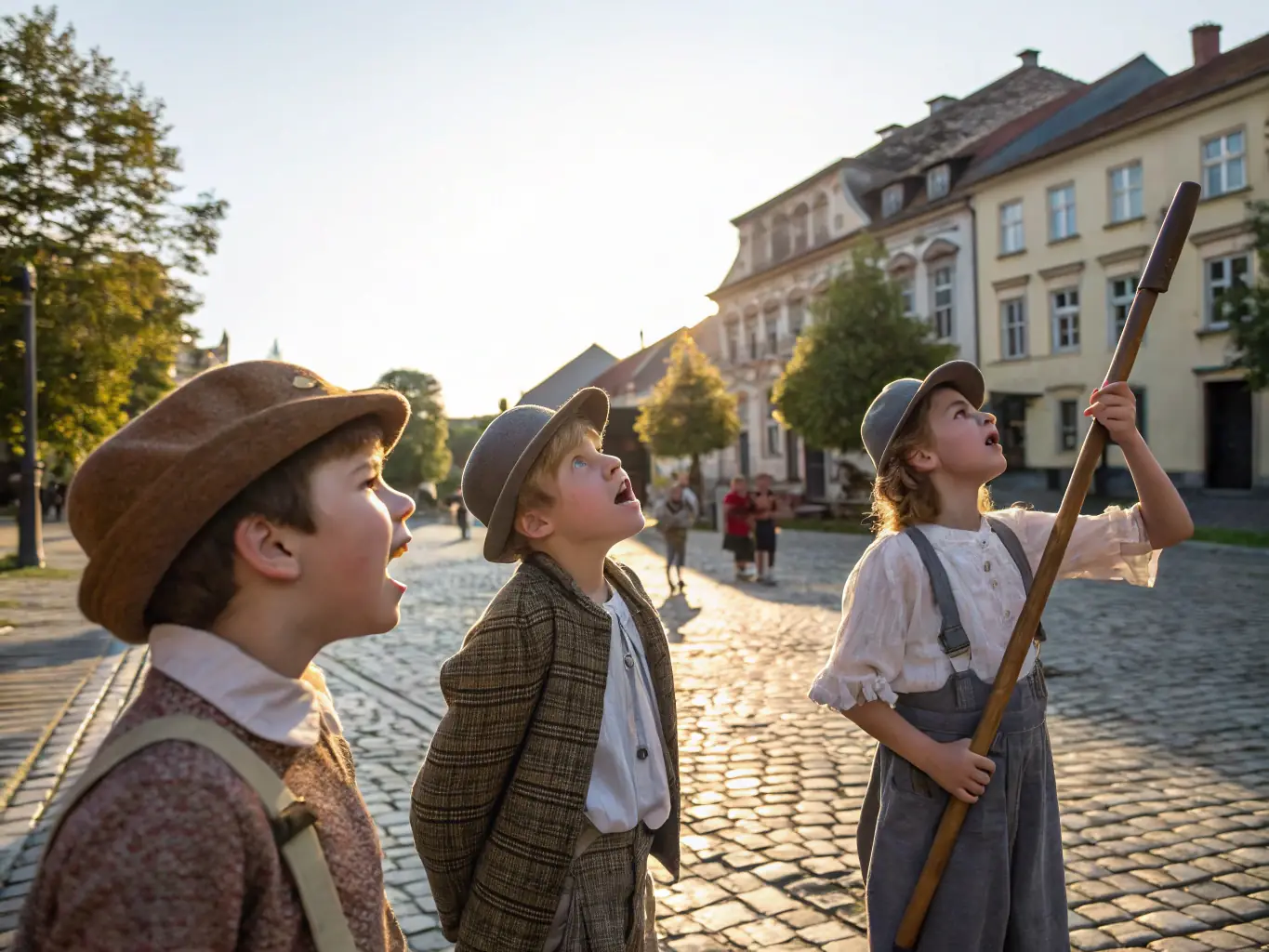 A photograph of children participating in an educational workshop at LES TRESORS DE LISETTE, learning about local history through interactive activities.