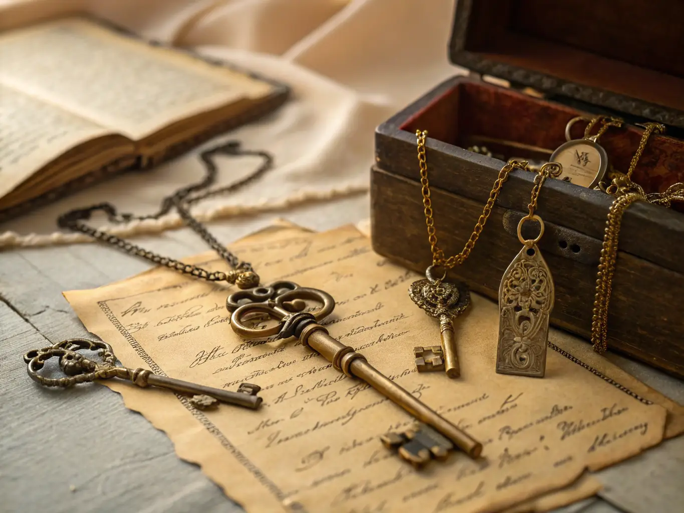 A beautifully curated display of vintage clothing, household items, and photographs from the early 20th century, capturing the essence of life around 1900, showcased in the Historical Exhibitions program.